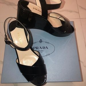 Prada Patent Leather Wedges